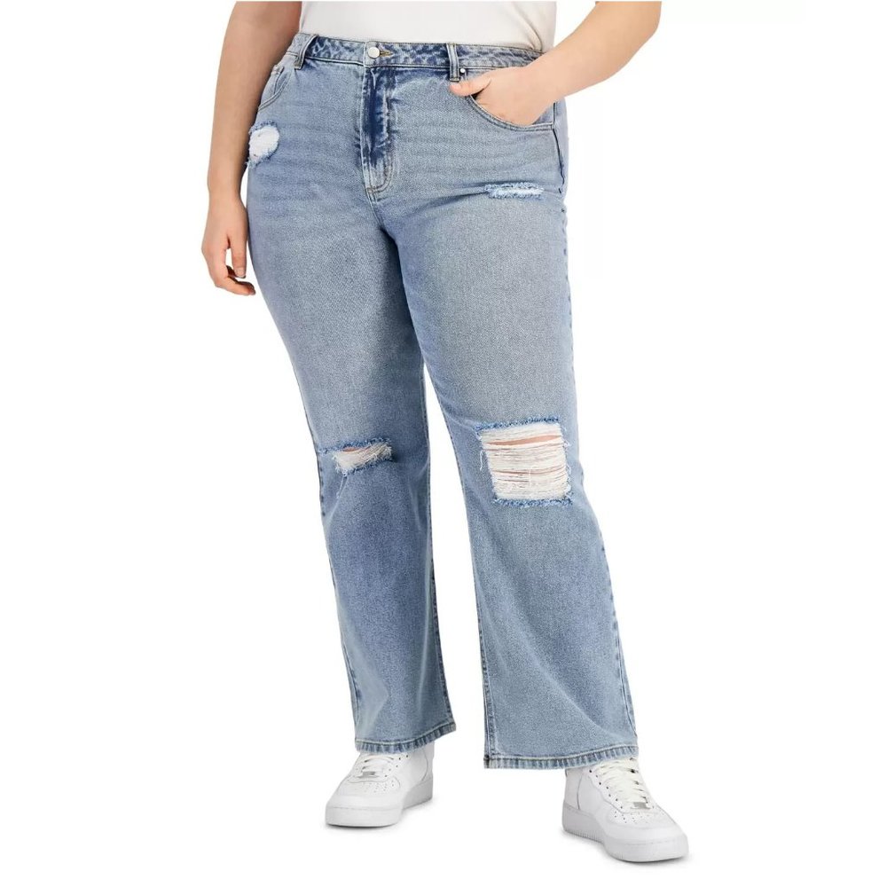 Tinseltown Trendy Plus Size Wide-Leg Jeans - 24W